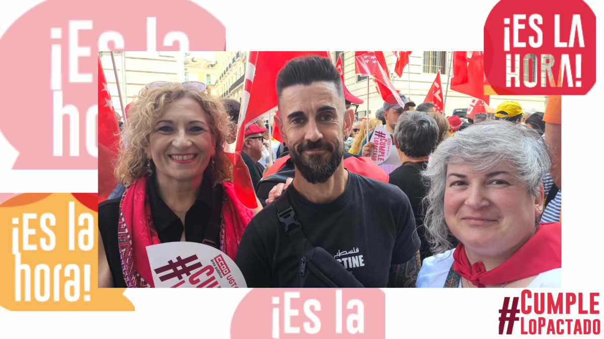 La Delegacin Navarra de CCOO de Navarra en la movilizacin de Madrid frente al Ministerio de Hacienda