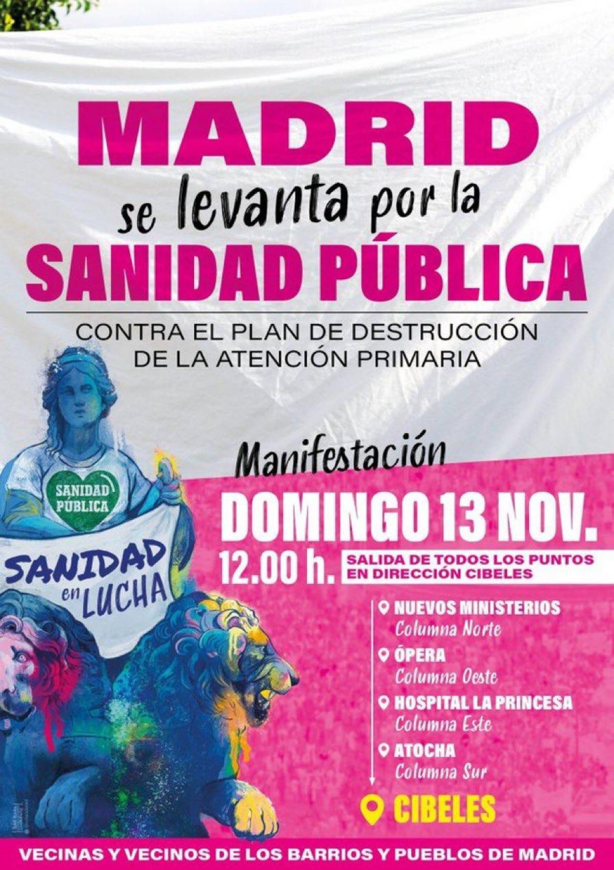 Madrid se levanta por la Sanidad Pública