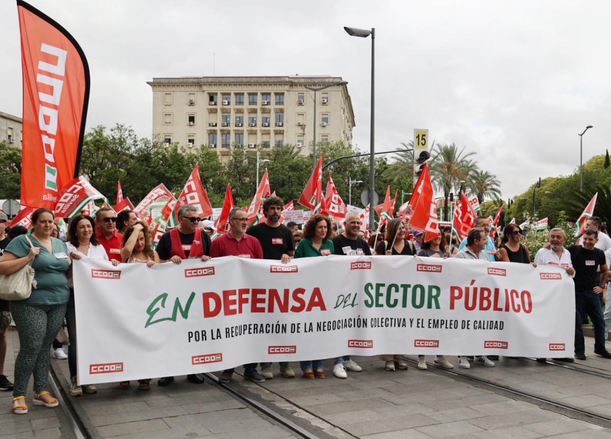 Imagen de la manifestacin en defensa del sector pblico. Foto: CCOO-A