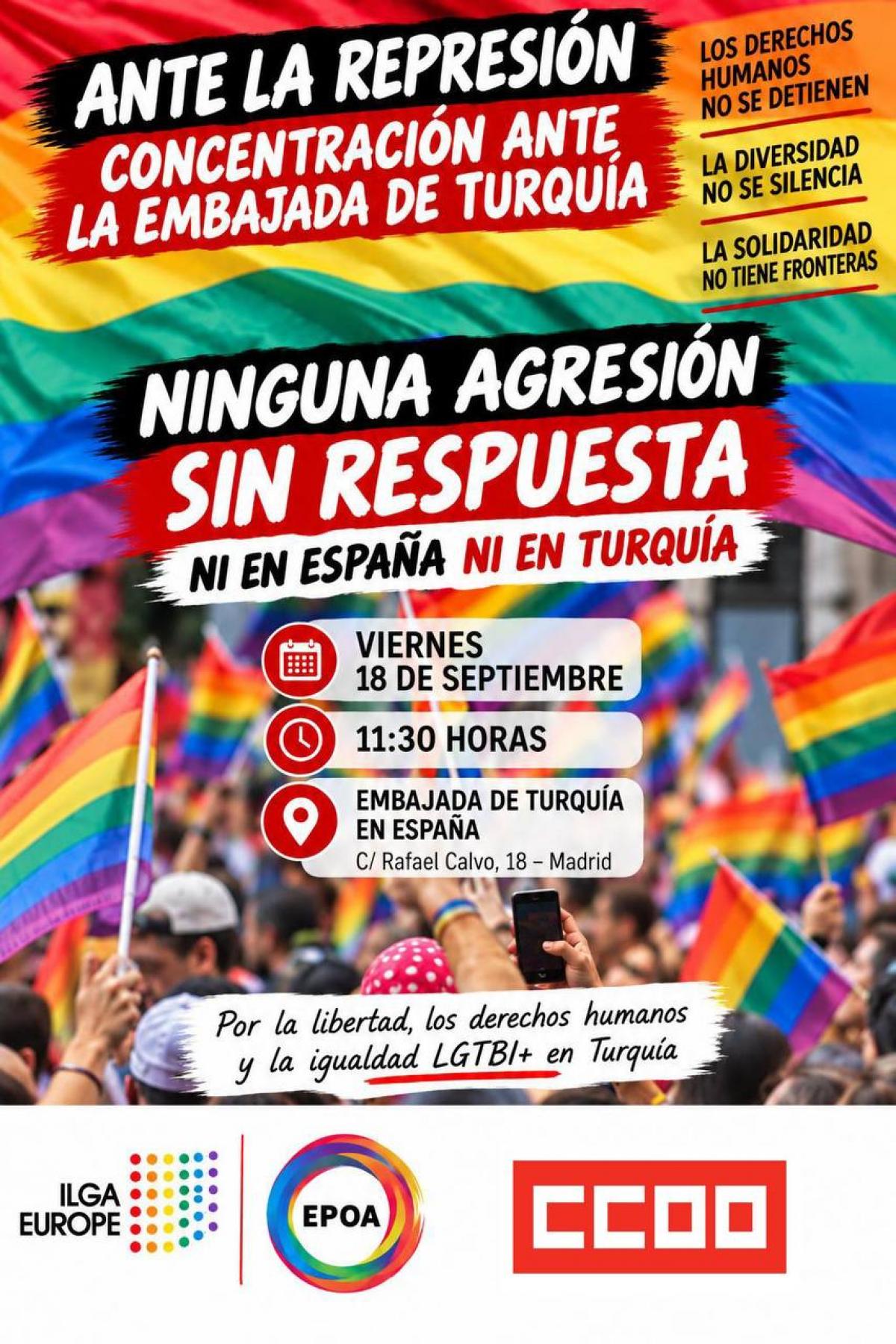 Convocatoria de concentración frente a la embajada de Turquía