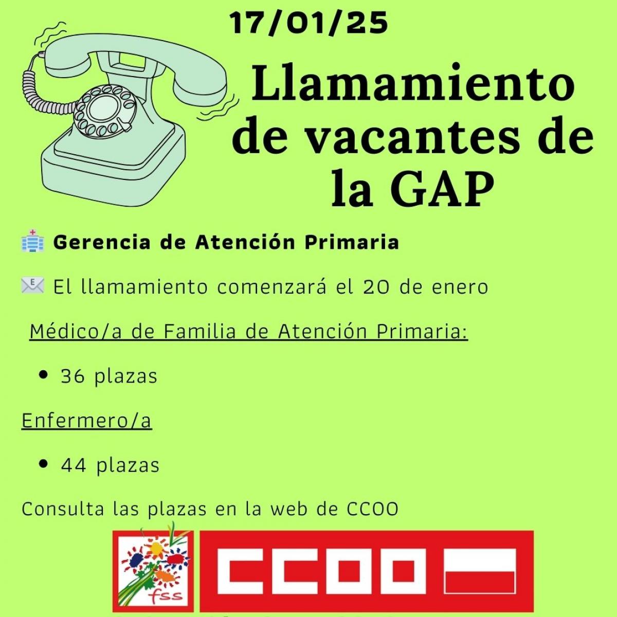 Llamamiento de vacantes de la Gerencia