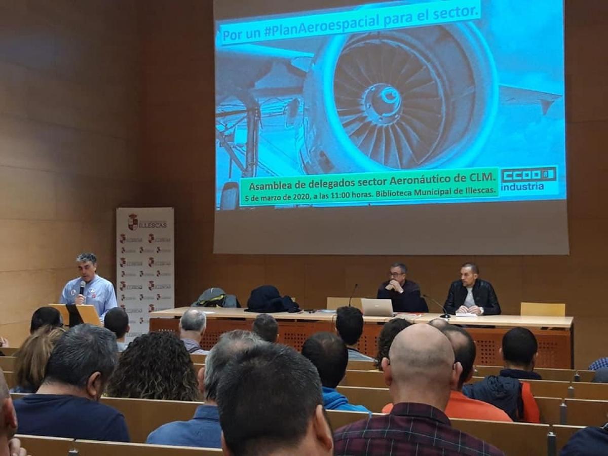 Asamblea delegados sector aeronáutico. Foto de archivo