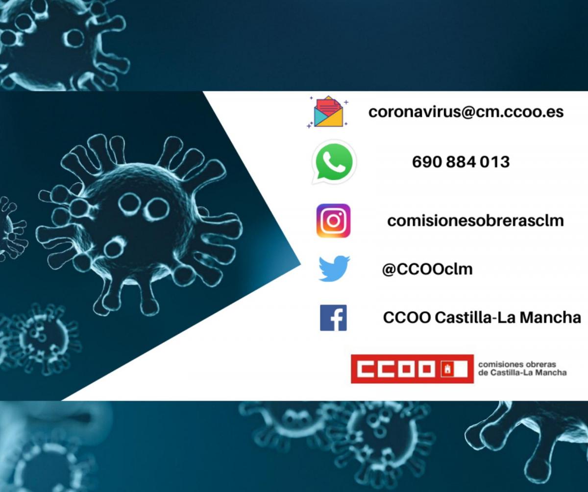 Atención de CCOO a trabajadores/as ante la pandemia del coronavirus
