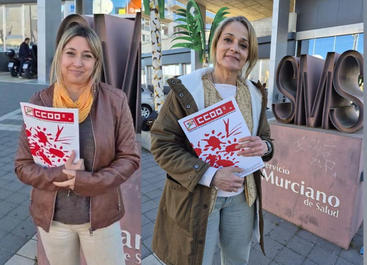 Inma Chacón y Elena Sánchez, responsables de Bolsa de Trabajo de  la FSS-CCOO Región de Murcia