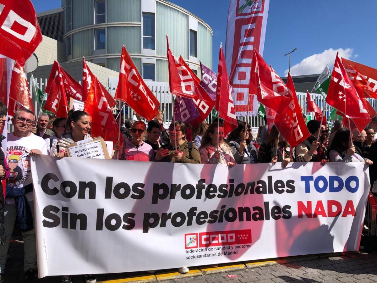 CCOO en una de las movilizaciones de este año en el Hospital de Torrejón de Ardoz