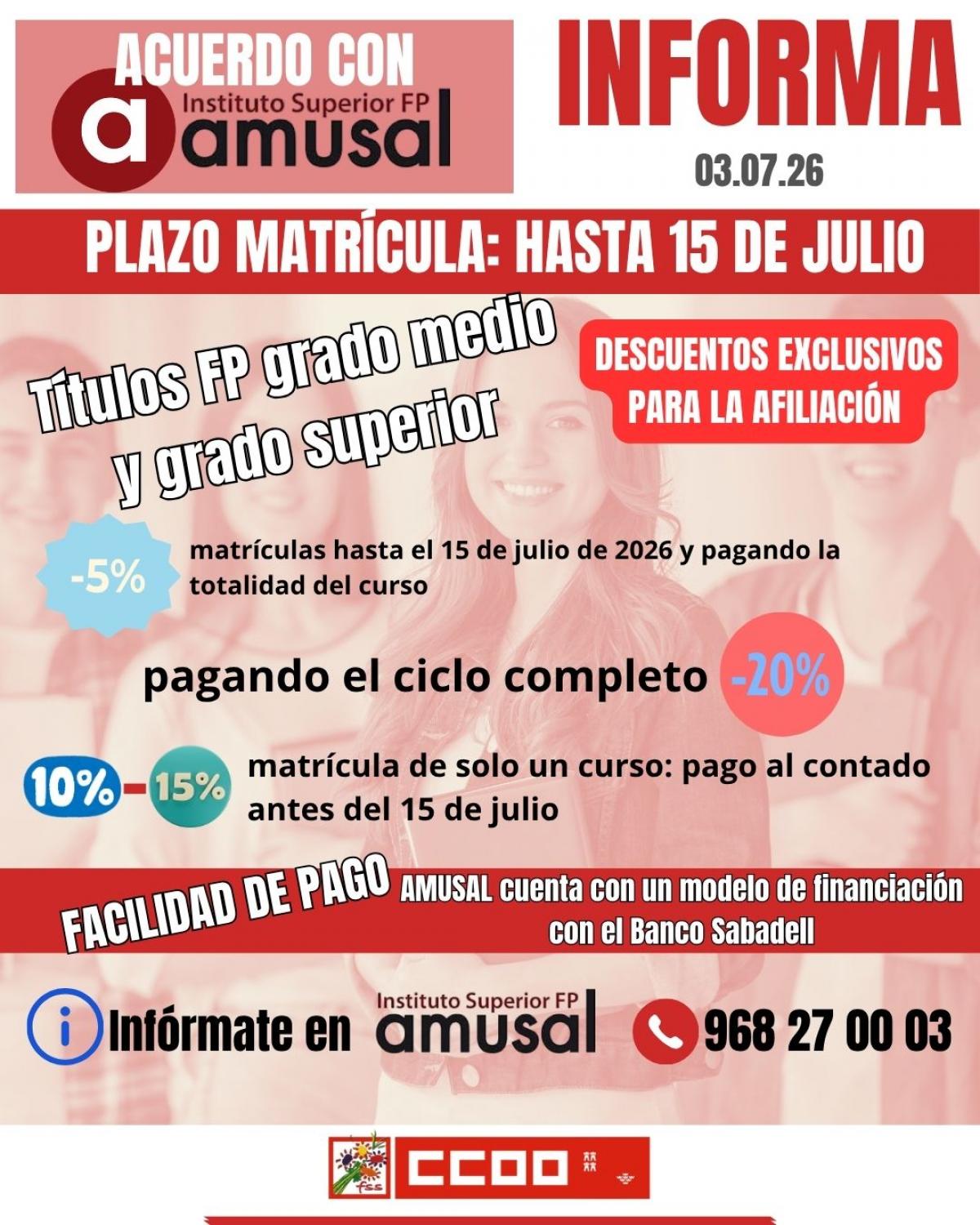 CCOO INFORMA convenio CCOO con AMUSAL