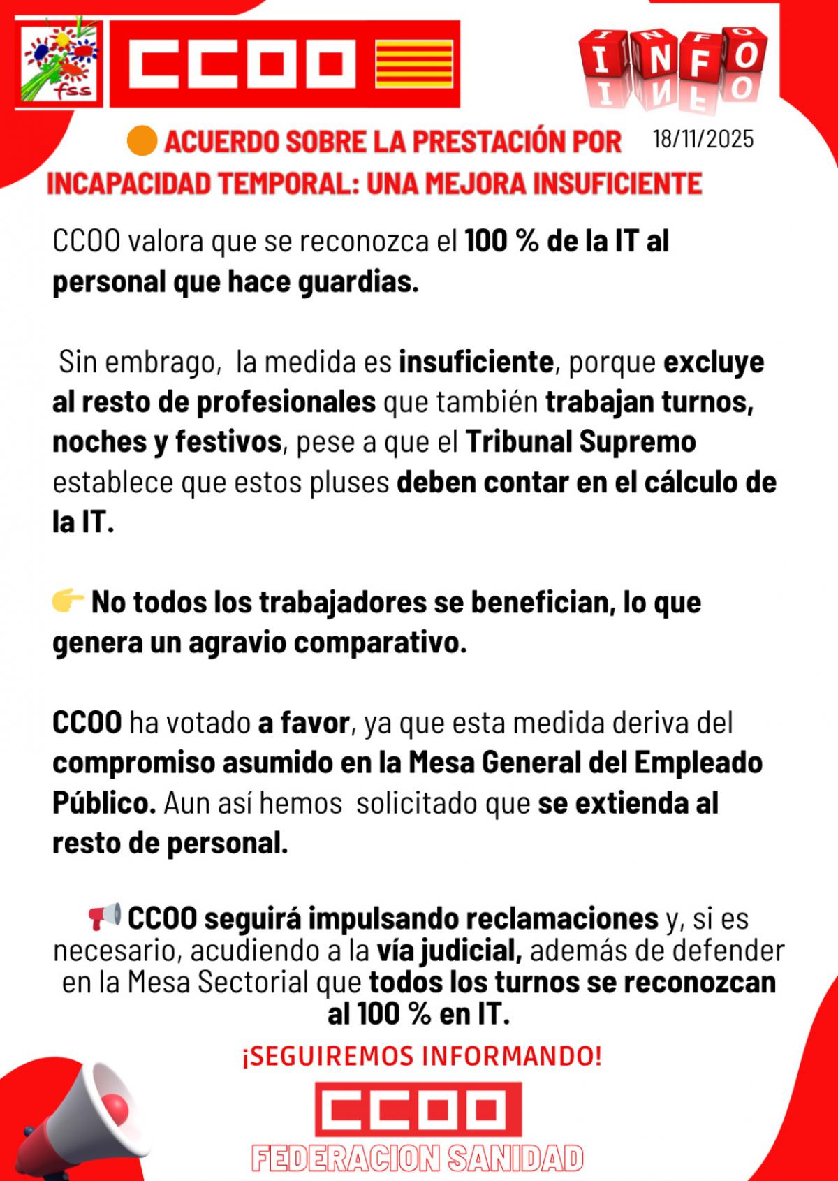 Acuerdo sobre la prestación por incapacidad temporal: Una mejora insuficiente