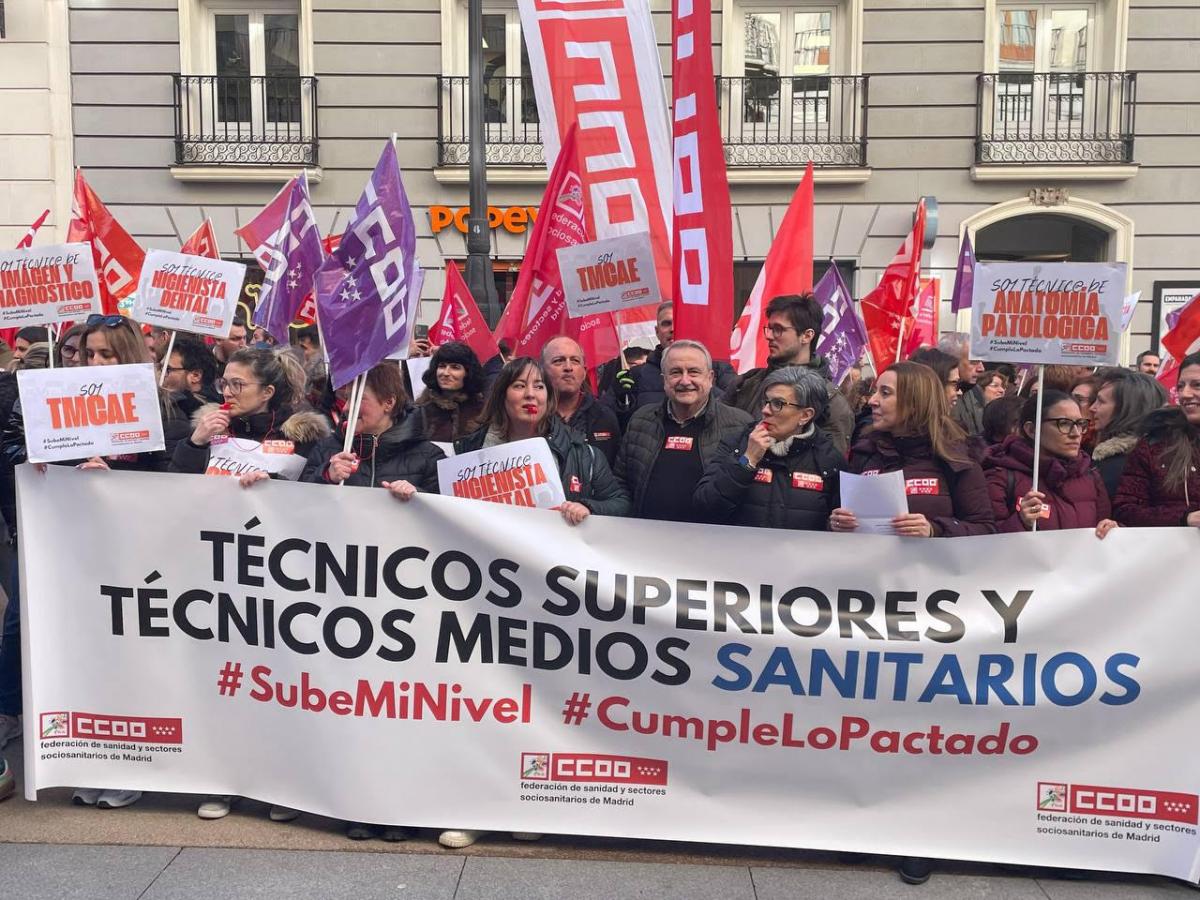 Concentración celebrada hoy en Madrid.