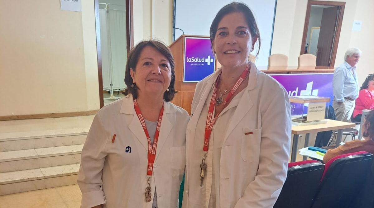 Carmen y Nuria, delegadas de CCOO en La Salud