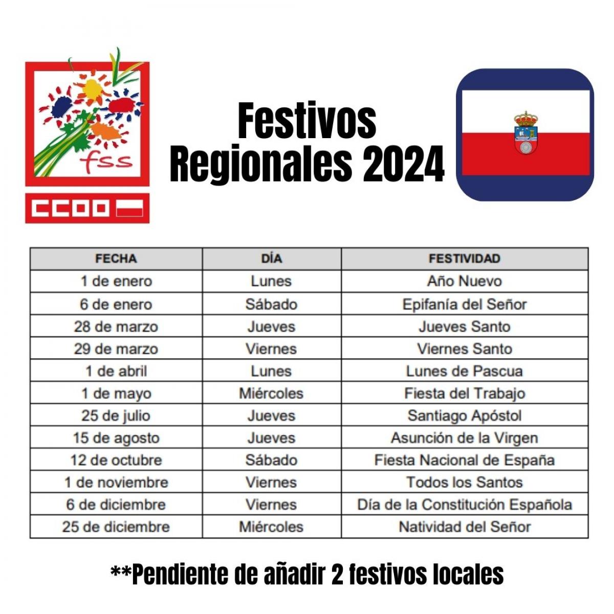 Festivos Regionales 2024