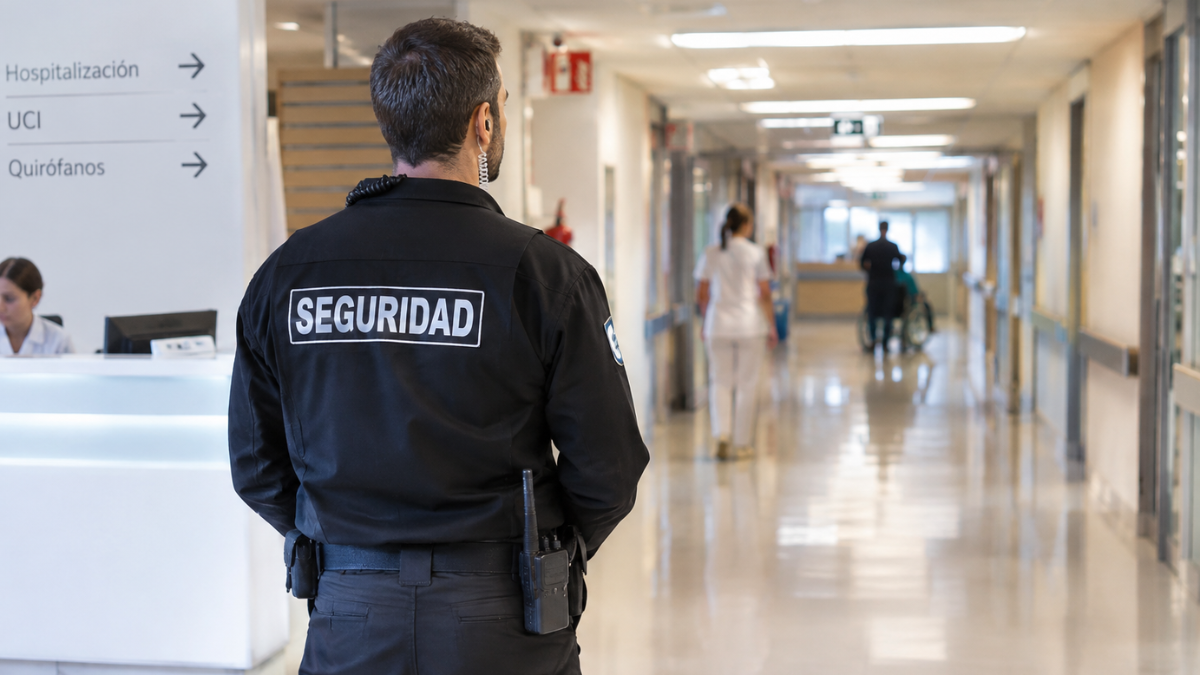Vigilante de seguridad en hospital (archivo)