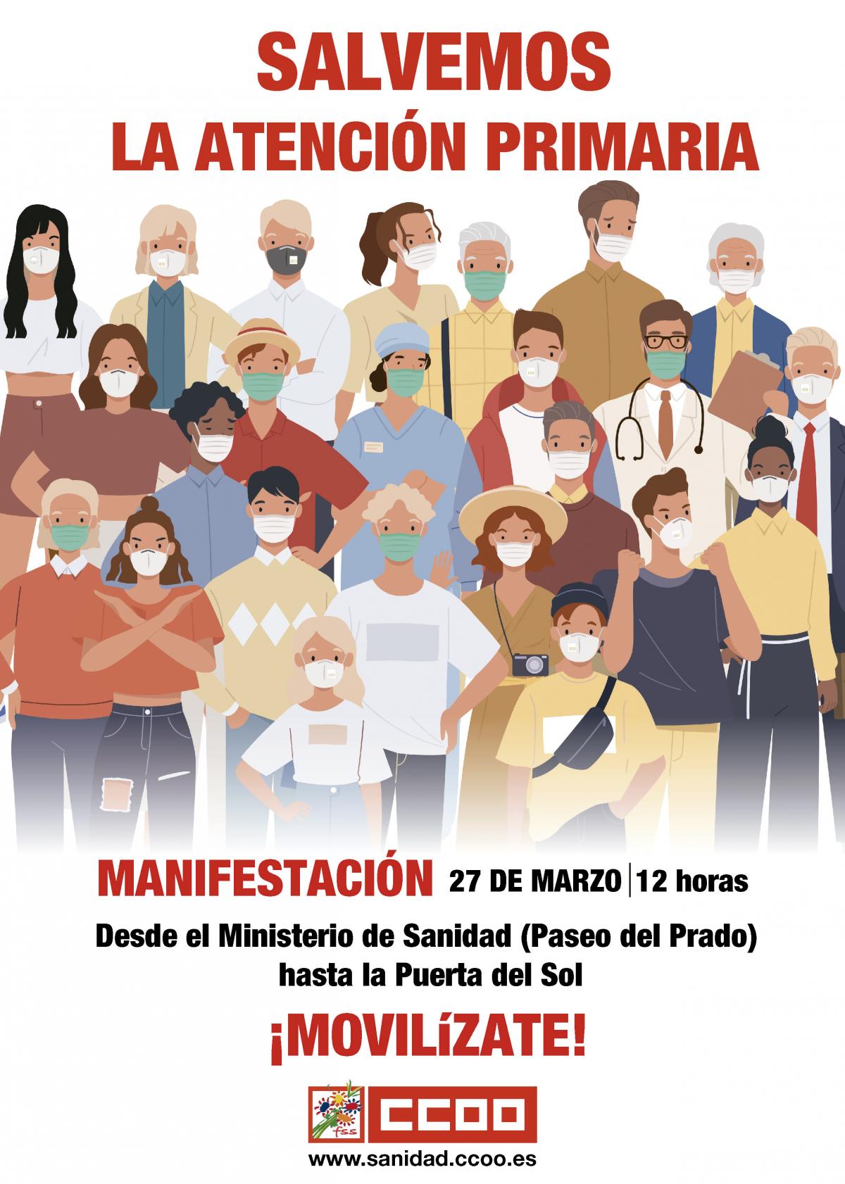 Cartel ‘Salvemos la Atención Primaria’ y movilízate el 27 de marzo